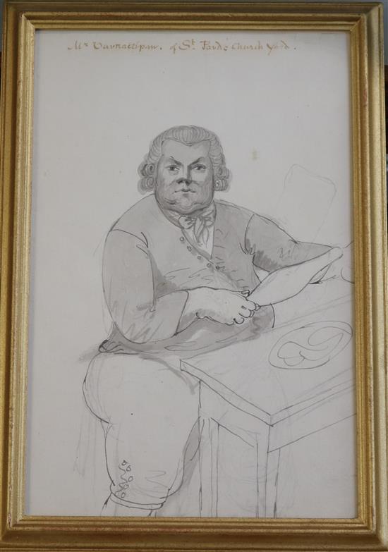 Attributed to John Boyne Portrait of Mr Varnattipan of St Pauls Churchyard, the first curry man 12 x 8in.